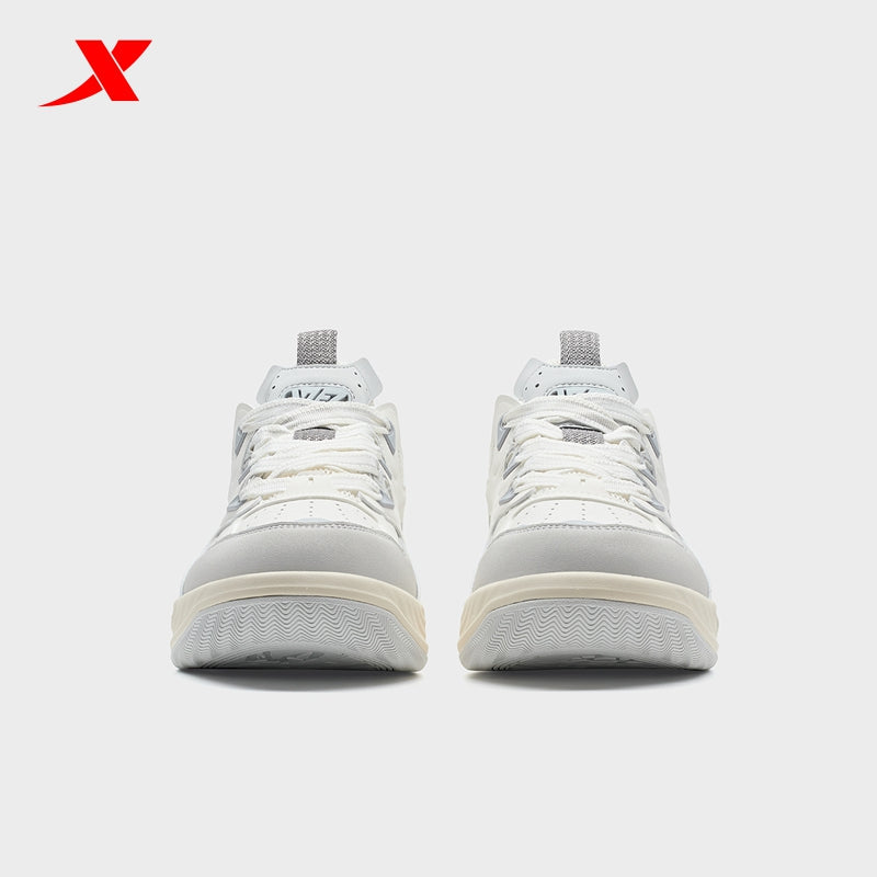 XTEP Women's Skateboarding Shoes Canvas White/Moon Grey/Dawn Grey 310006-14