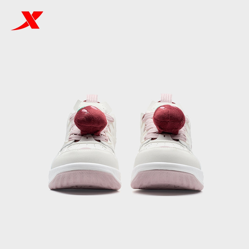 XTEP Women's Skateboarding Shoes Canvas White/Polar Pink/Red 310006-15