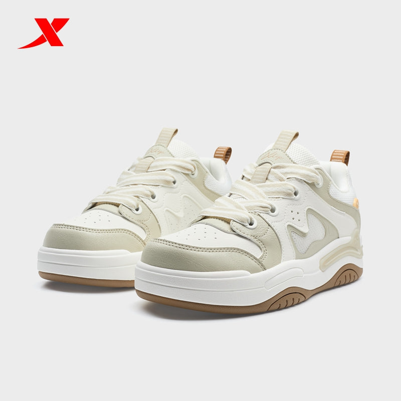 XTEP Women's Skateboarding Shoes Grey/Canvas White 310014-10