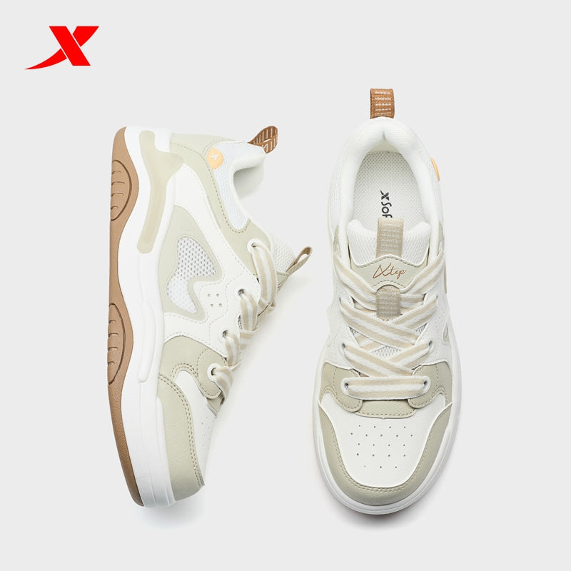 XTEP Women's Skateboarding Shoes Grey/Canvas White 310014-10