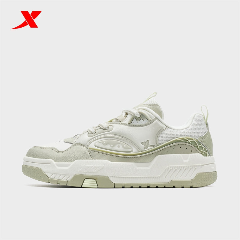 XTEP Women's Skateboarding Shoes Canvas White/Grey/Faint Grey 310028-4