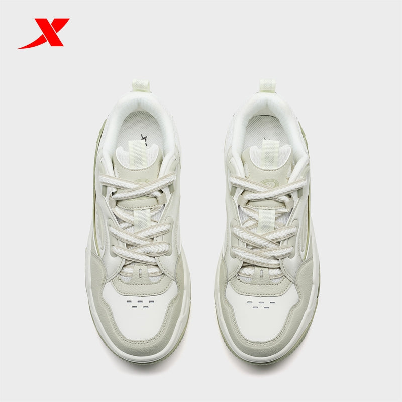 XTEP Women's Skateboarding Shoes Canvas White/Grey/Faint Grey 310028-4