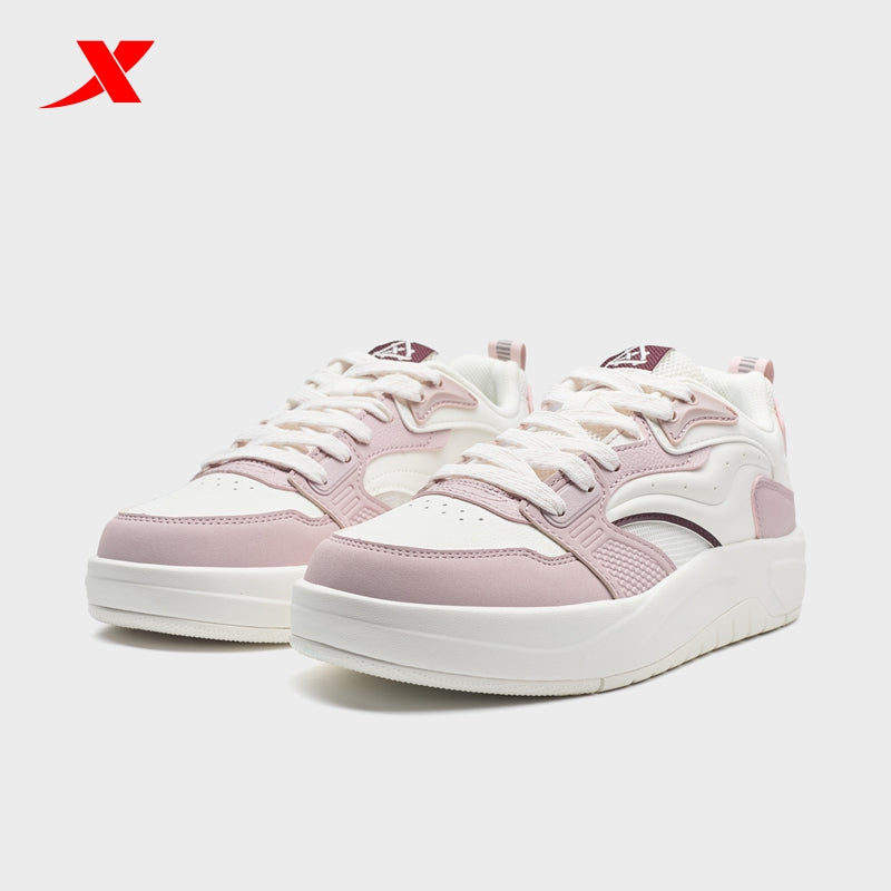 XTEP Women's Skateboarding Shoes Polar Pink/Canvas White/Red 310043-5