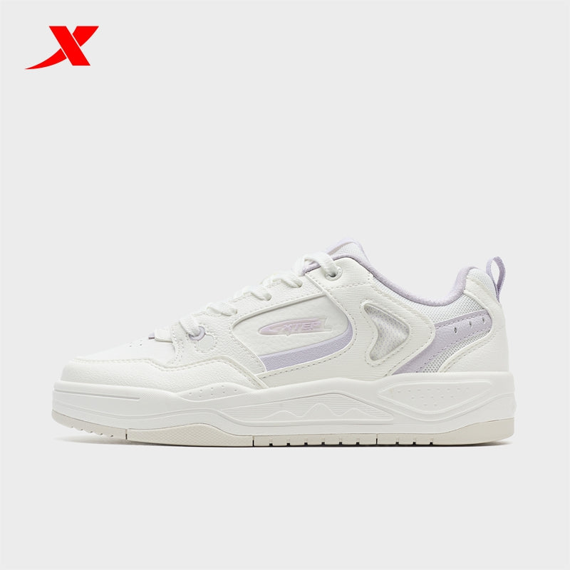 XTEP Women's Skateboarding Shoes Canvas White/Turbid Purple 310060-3
