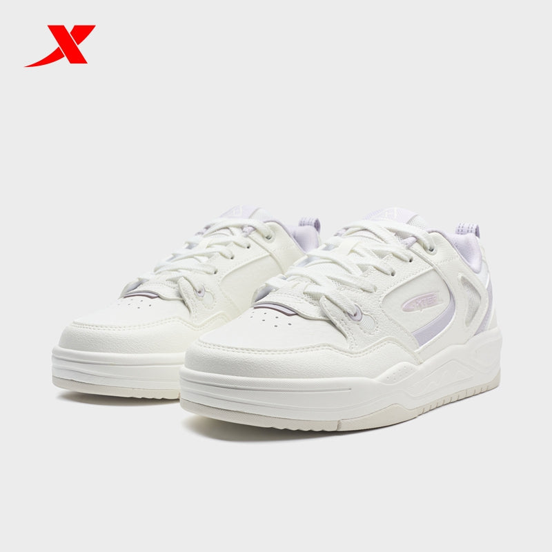XTEP Women's Skateboarding Shoes Canvas White/Turbid Purple 310060-3