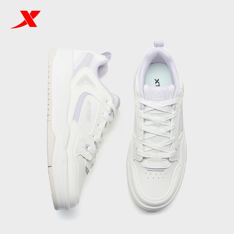 XTEP Women's Skateboarding Shoes Canvas White/Turbid Purple 310060-3