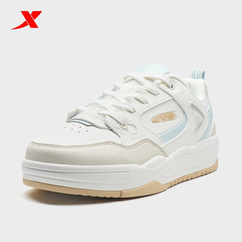 XTEP Women's Skateboarding Shoes Canvas White/Alabaster/Moonstone Blue 310060-8