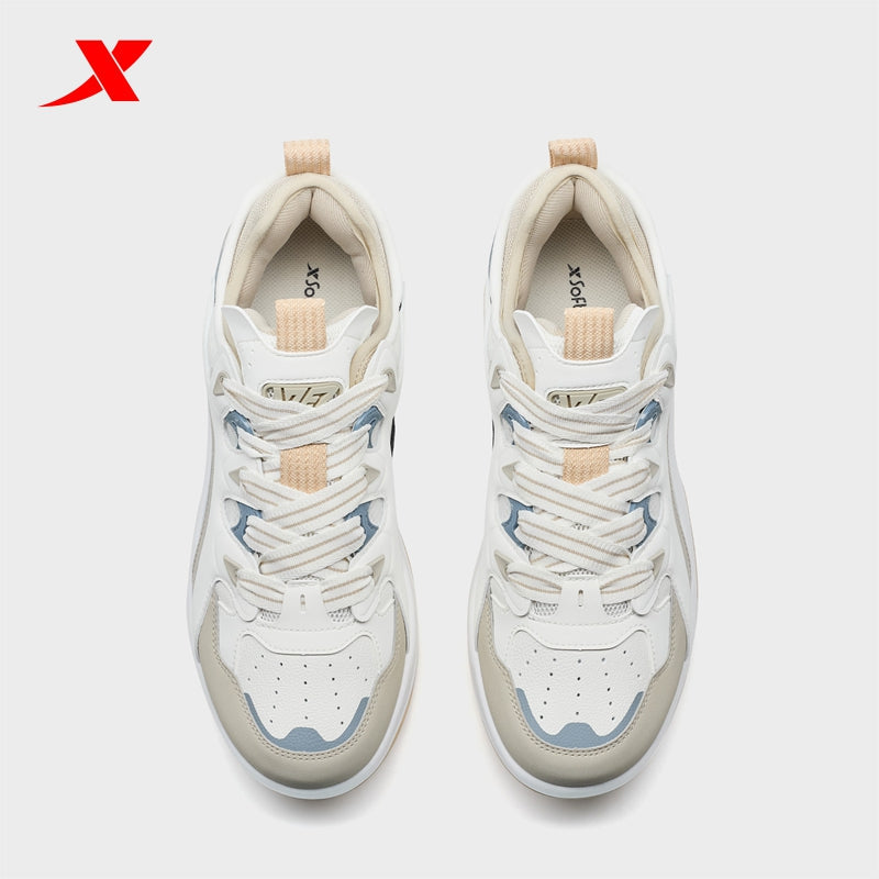 XTEP Men's Skateboarding Shoes Canvas White/Apricot03/Blue310005-3