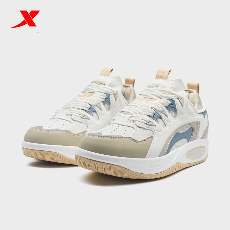 XTEP Men's Skateboarding Shoes Canvas White/Apricot03/Blue310005-3