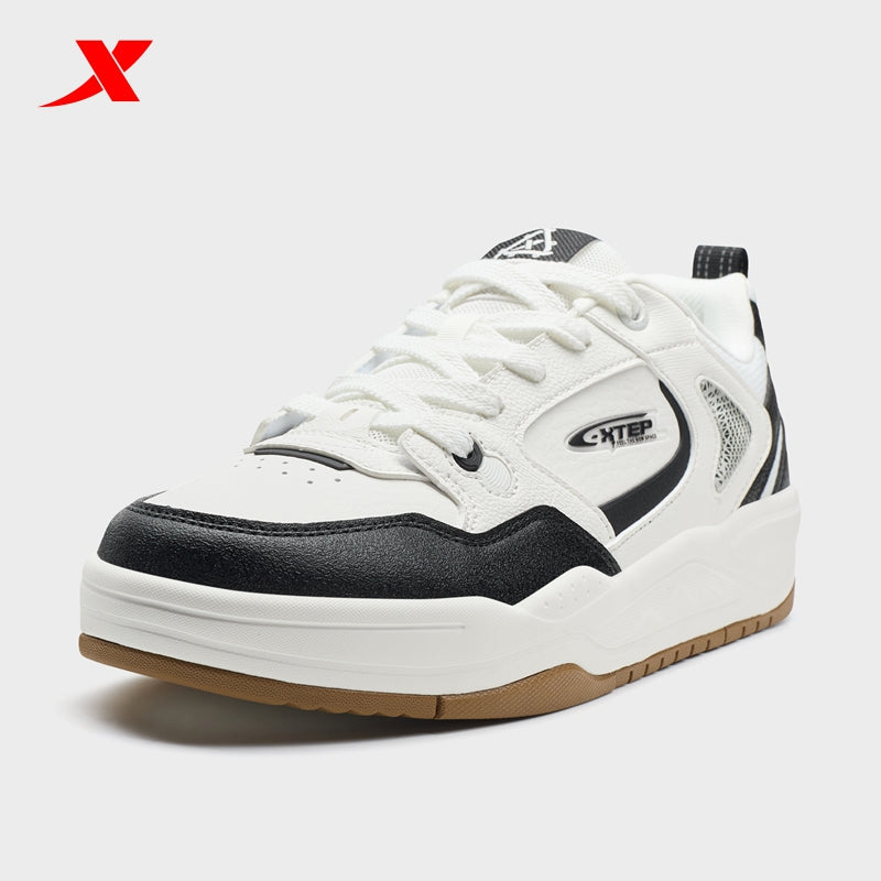 XTEP Men's Skateboarding Shoes Canvas White/Black310017-7