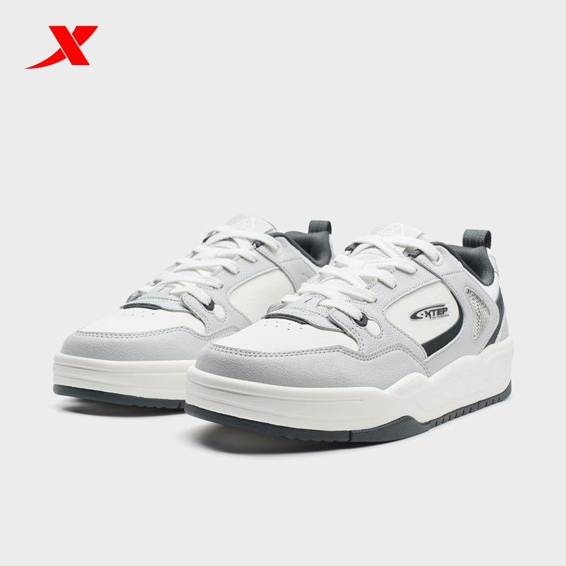 XTEP Men's Skateboarding Shoes Phantom Grey/Canvas White/Carbon Blk310017-3