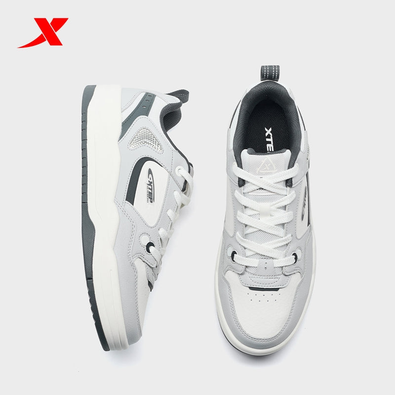 XTEP Men's Skateboarding Shoes Phantom Grey/Canvas White/Carbon Blk310017-3