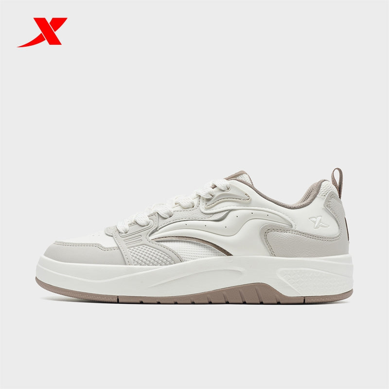 XTEP Men's Skateboarding Shoes Dove Grey/Canvas White/Tea Brown310052-7