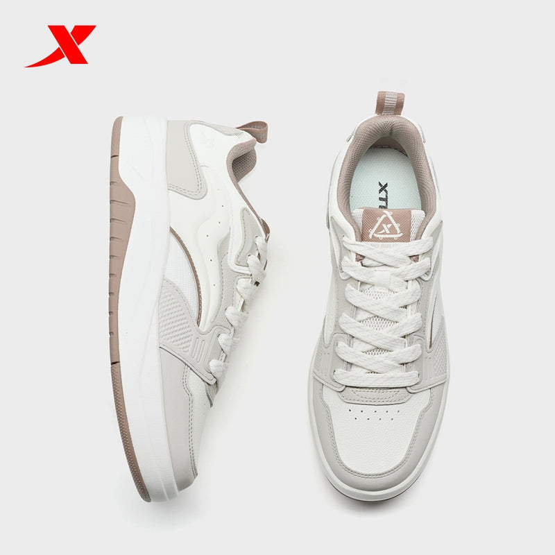 XTEP Men's Skateboarding Shoes Dove Grey/Canvas White/Tea Brown310052-7